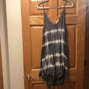 Gray and White Tie Dye Dress